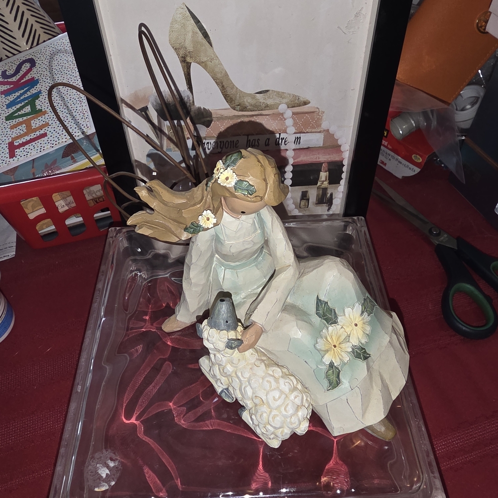 Country Blessings Figurine Lady With Dheep